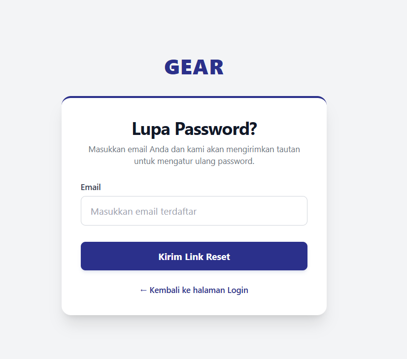 Password reset request page